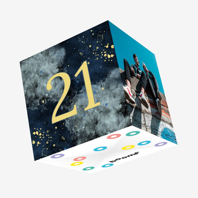 21st Birthday Abstract Design Confetti-exploding Greetings Card