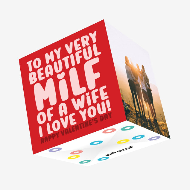 To My Beautiful Milf Of A Wife Valentine's Day Confetti-exploding Greetings Card