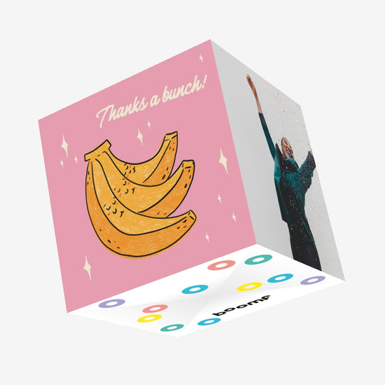 Thanks A Bunch Bananas Pink Confetti-exploding Greetings Card