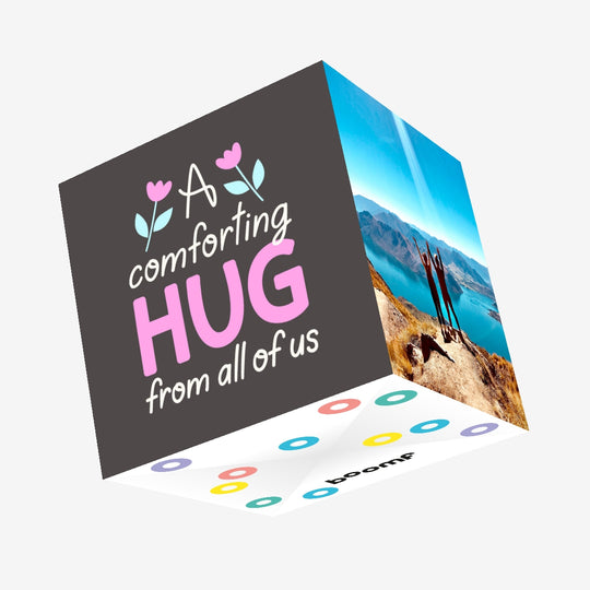 A Comforting Hug From All Of Us Black Confetti-exploding Greetings Card