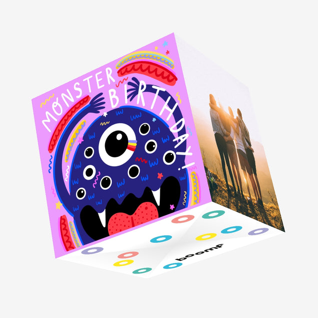 Monster Birthday Confetti-exploding Greetings Card