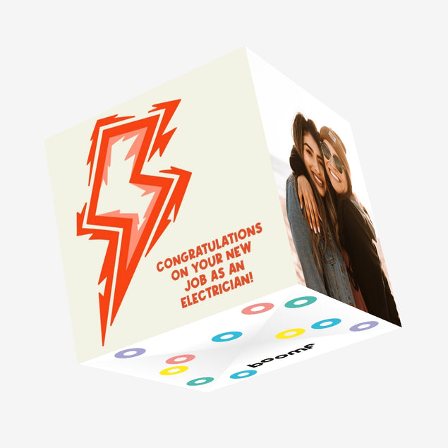 Congratulations On Your New Job As An Electrician! Confetti-exploding Greetings Card