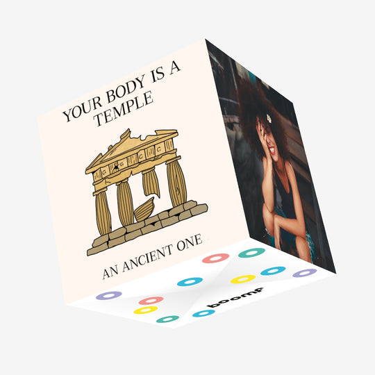 You Body Is A Temple. An Ancient One Rude Confetti-exploding Greetings Card