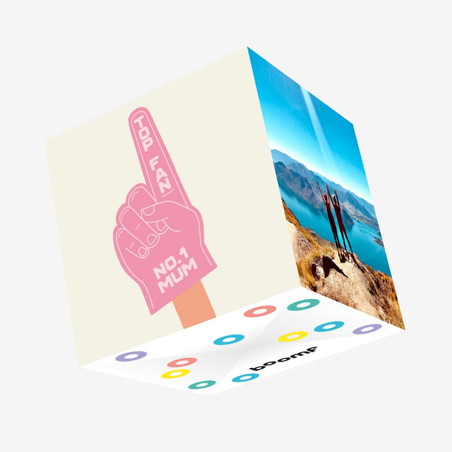 Top Fan No. 1 Mum Confetti-exploding Greetings Card