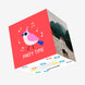 Party Time Bird Birthday Red Confetti-exploding Greetings Card