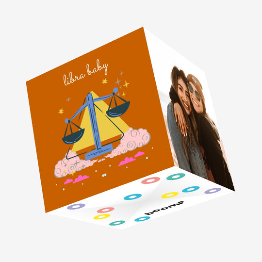 Libra Baby Zodiac Sign Birthday Confetti-exploding Greetings Card