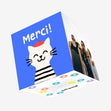 Merci French Cat Thank You Confetti-exploding Greetings Card
