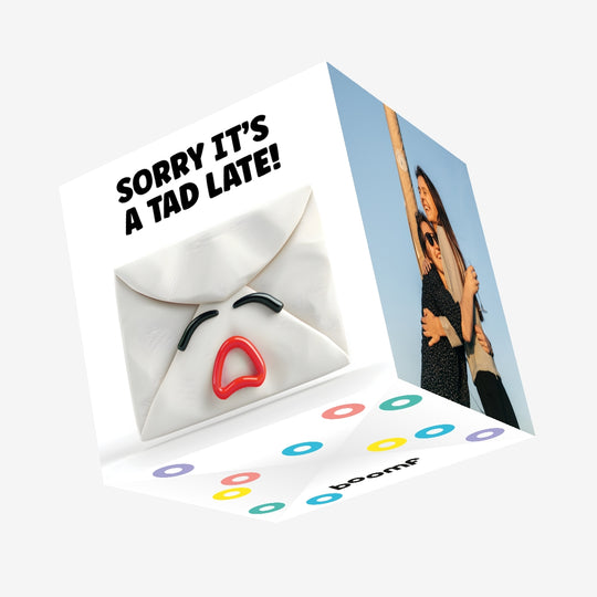 Sorry It's A Tad Late Funny Belated Birthday Confetti-exploding Greetings Card