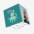 Make A Wish Turquoise Octopus Birthday Confetti-exploding Greetings Card