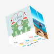 I Love You Frogs Christmas Confetti-exploding Greetings Card