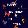 Happy Birthday To Ya Yoga Confetti-exploding Greetings Card
