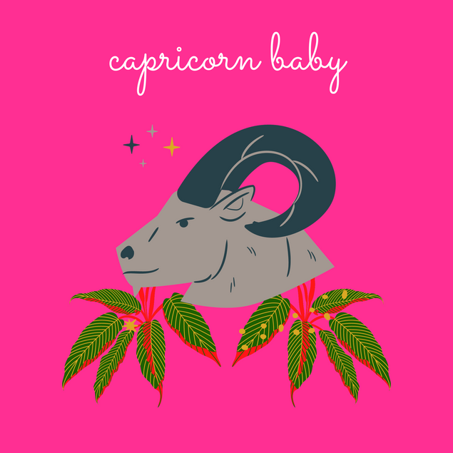 Capricorn Baby Zodiac Sign Birthday Confetti-exploding Greetings Card