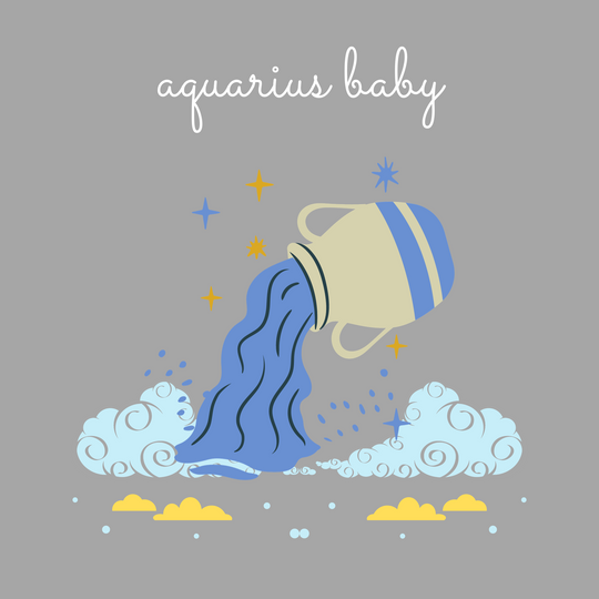 Aquarius Baby Zodiac Sign Birthday Card