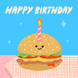 Cute Burger Cake Happy Birthday Card