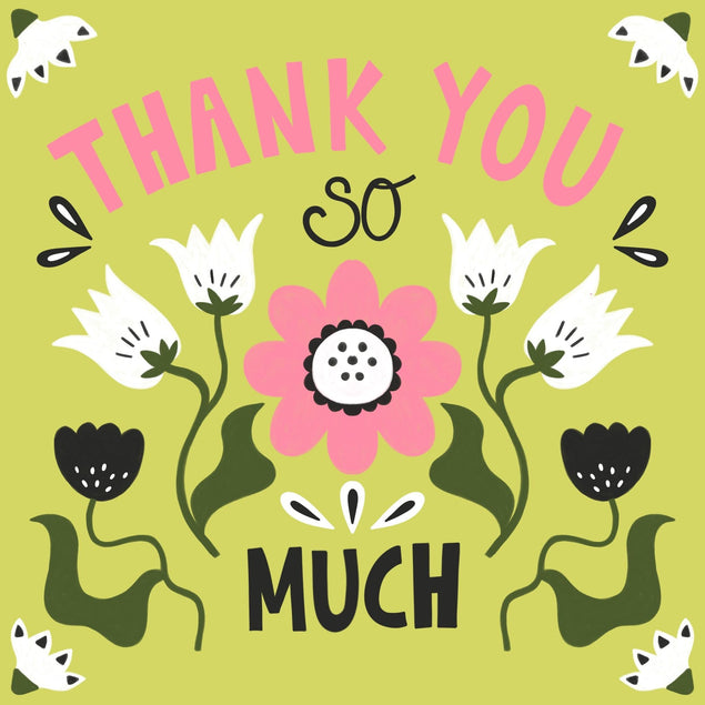 Blooming Flowers Thank You Confetti-exploding Greetings Card