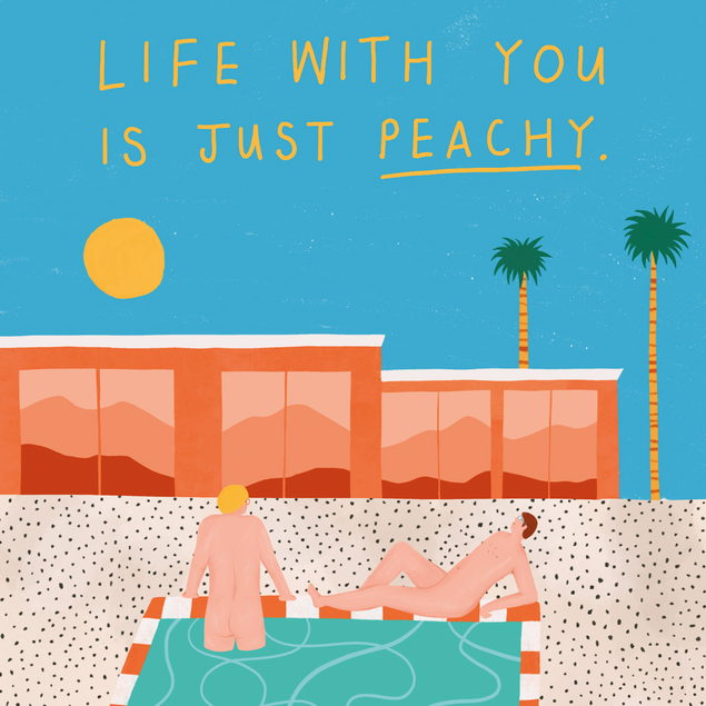 Peachy Life Confetti-exploding Greetings Card