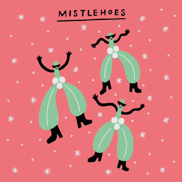 Mistlehoes Christmas Confetti-exploding Greetings Card