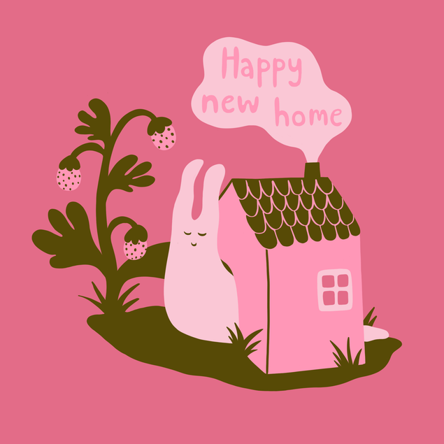 Happy New Home Cute Snail Confetti-exploding Greetings Card