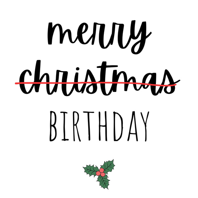 Funny Mistletoe December Merry Birthday Confetti-exploding Greetings Card