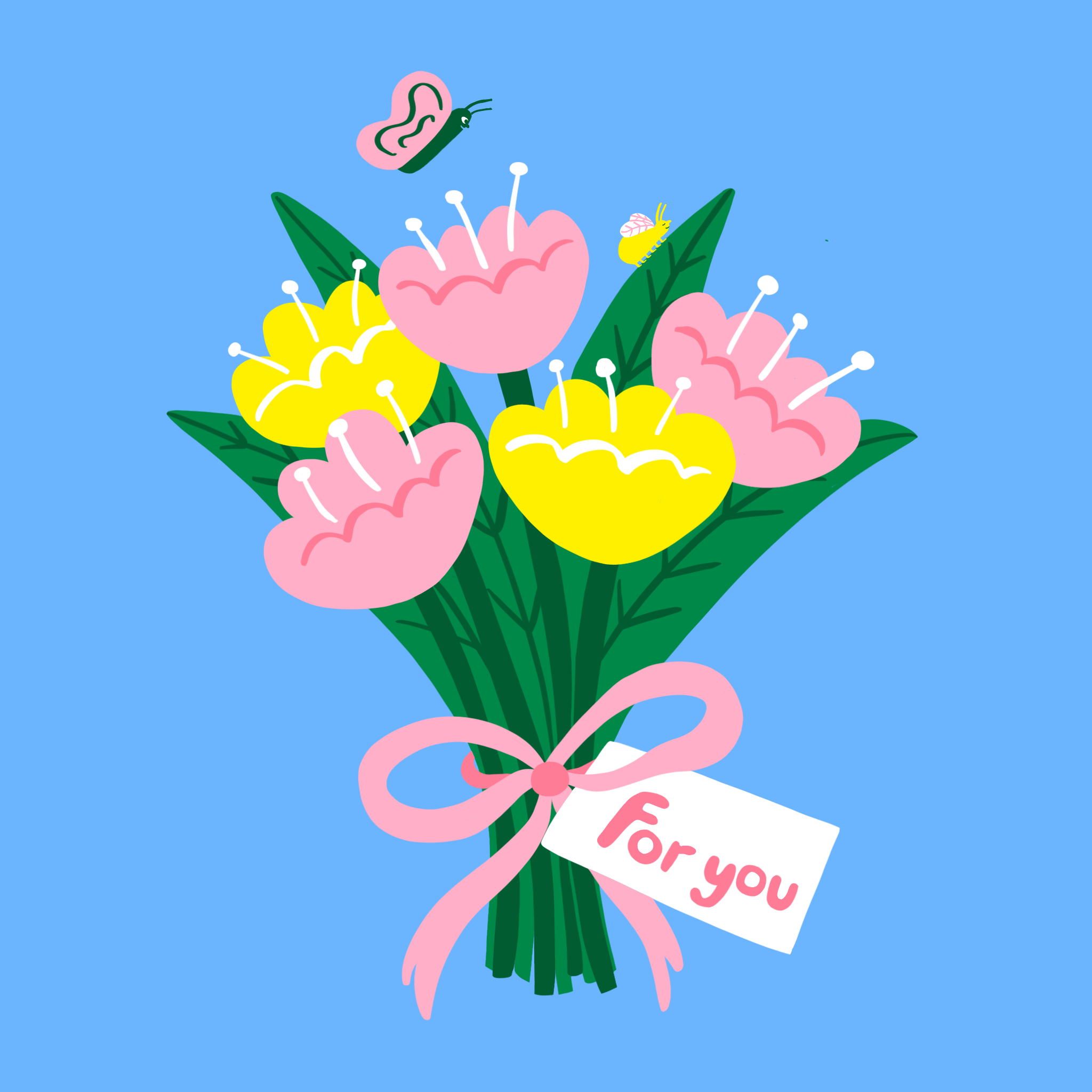 For You Flowers With Butterflies Confetti-exploding Greetings Card – Boomf