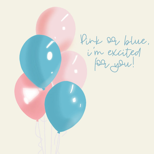 Pink Or Blue I'm Excited For You New Baby Confetti-exploding Greetings Card