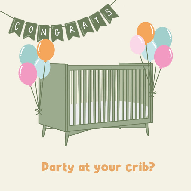 Party At Your Crib New Baby Confetti-exploding Greetings Card