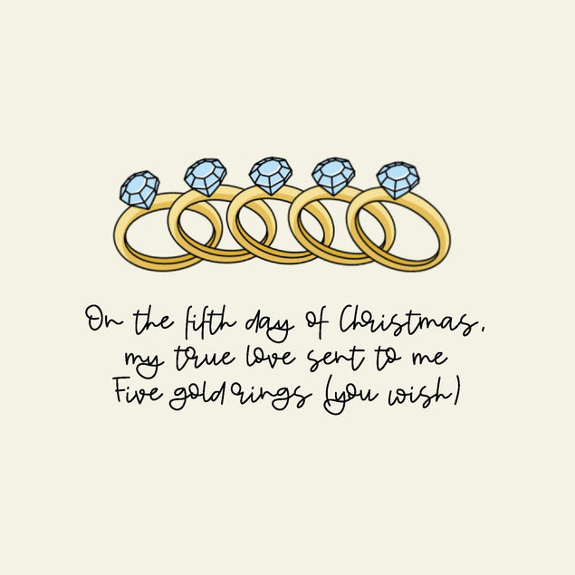 5 Gold Rings 12 Days Of Christmas Confetti-exploding Greetings Card