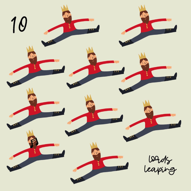 10 Lords Leaping 12 Days Of Christmas Confetti-exploding Greetings Card