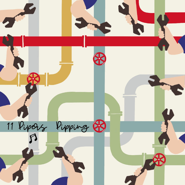 11 Pipers Pipping 12 Days Of Christmas Confetti-exploding Greetings Card