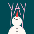 Yay Snowman Green Christmas Confetti-exploding Greetings Card