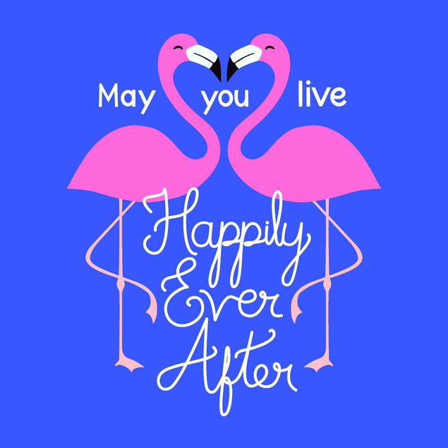 Happily Ever After Flamingo Wedding Confetti-exploding Greetings Card