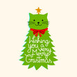 Cute Cat Christmas Tree Confetti-exploding Greetings Card