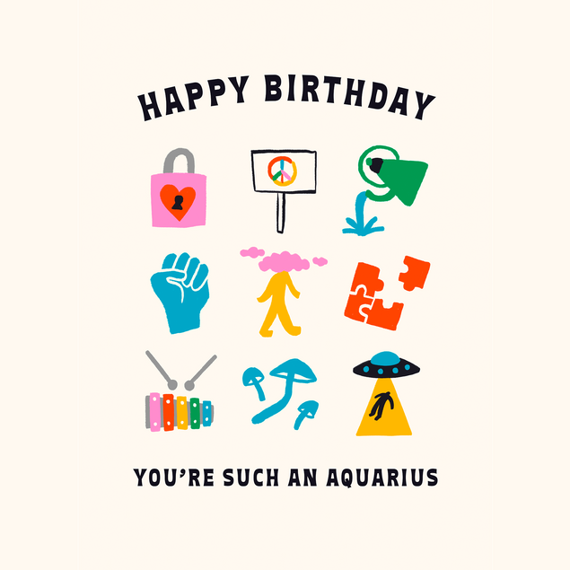 Such An Aquarius Birthday Confetti-exploding Greetings Card