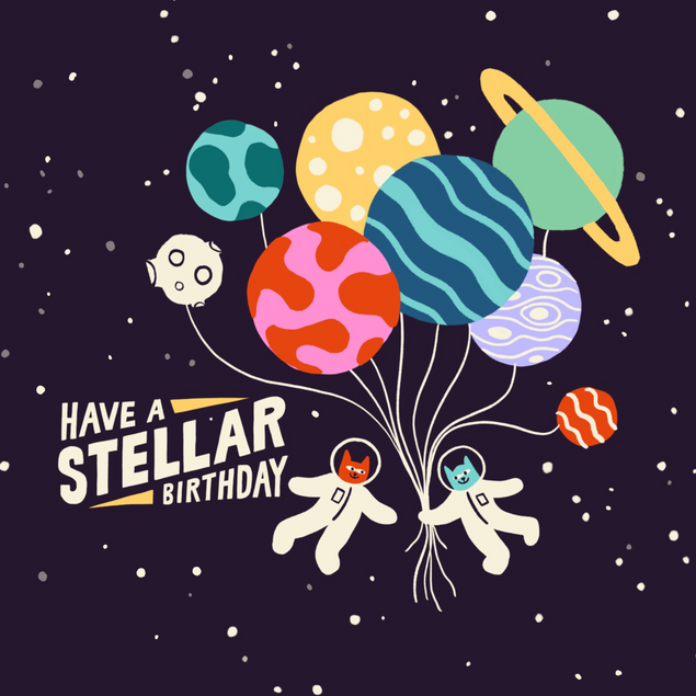 Stellar Birthday Confetti-exploding Greetings Card