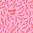 You're Hot Chilli Pink Confetti-exploding Greetings Card