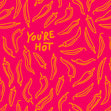 You're Hot Chilli Dark Pink Confetti-exploding Greetings Card