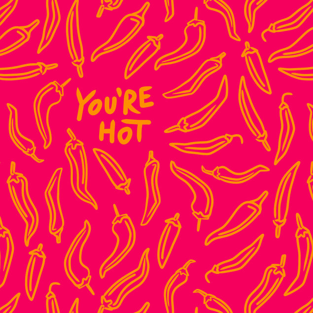 You're Hot Chilli Dark Pink Confetti-exploding Greetings Card