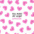 You Make My Heart Smile Cute Hearts Design Confetti-exploding Greetings Card