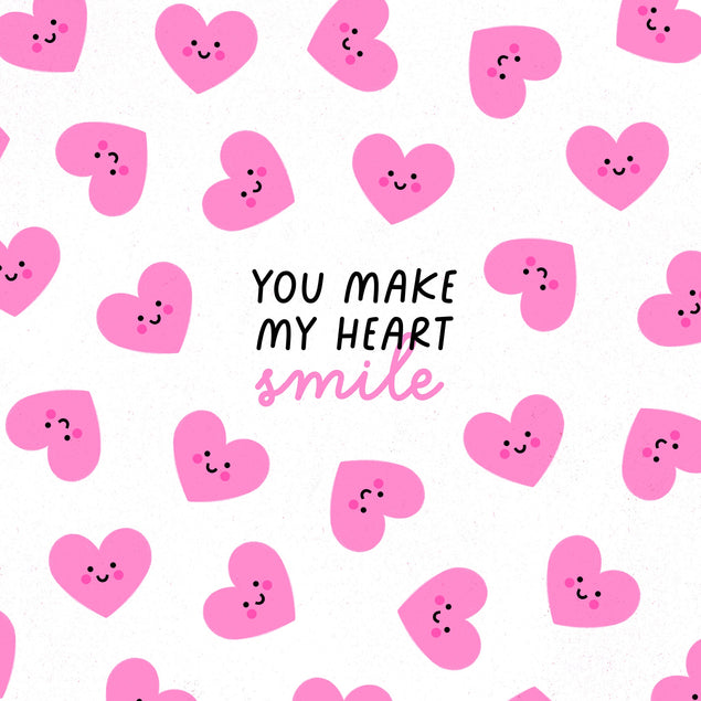 You Make My Heart Smile Cute Hearts Design Card
