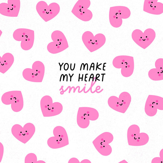 You Make My Heart Smile Cute Hearts Design Card