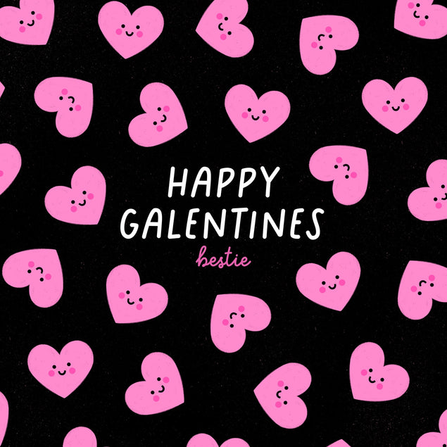 Happy Galentine's Day Bestie Cute Hearts Design Confetti-exploding Greetings Card