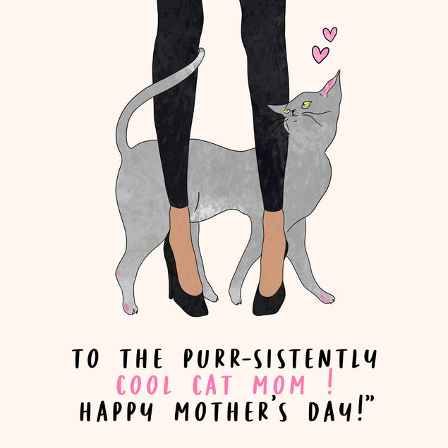To The Purr-sistently Cool Cat Mom Mother's Day Confetti-exploding Greetings Card