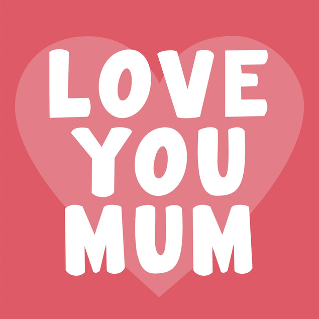 Love You Mum Heart Design Confetti-exploding Greetings Card