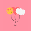 Cute Love Balloons Pink Card