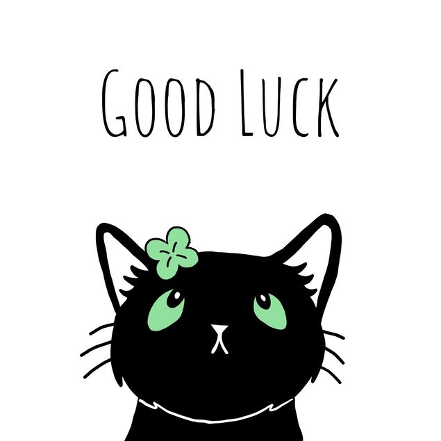 Black Cat Good Luck Confetti-exploding Greetings Card