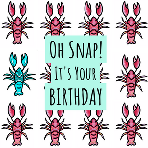 Oh Snap! Lobster Pattern Birthday Card