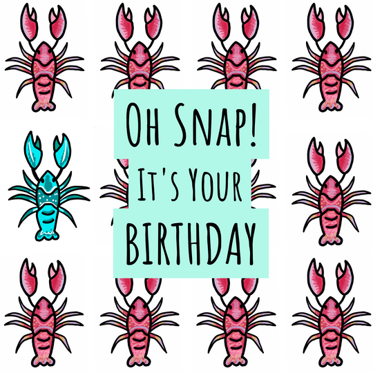 Oh Snap! Lobster Pattern Birthday Card