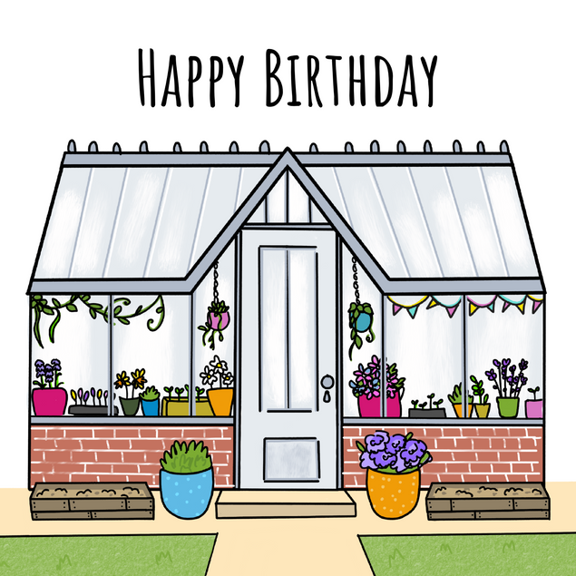 Greenhouse Birthday Confetti-exploding Greetings Card