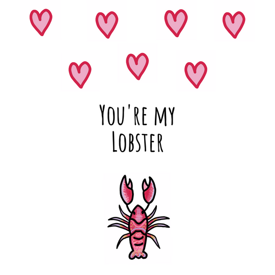 You're My Lobster Pink Hearts Card