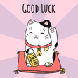 Lucky Cat Good Luck Confetti-exploding Greetings Card